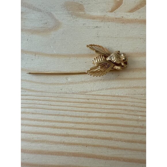 Gold Tone Monet Insect Stick Pin Brooch Vintage - Picture 2 of 6
